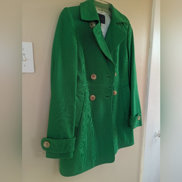 Banana Republic Kelly Green, Cotton Peacoat/Trenchcoat/Coat (SIZE XS) - Picture 8 of 16